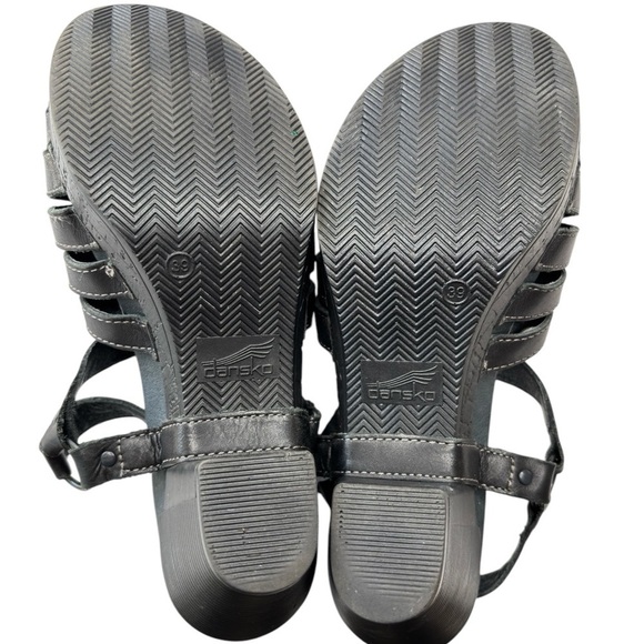 Dansko Randa Black Leather Open Toe Slingback Heeled Sandals Size 39 US 8.5 / 9 - Picture 4 of 15